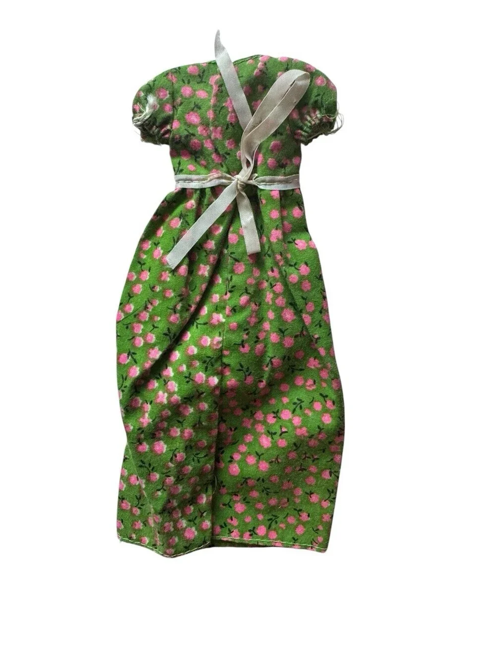 Vintage Skipper Green Floral Maxi Dress Best Buy Barbie Doll #9125